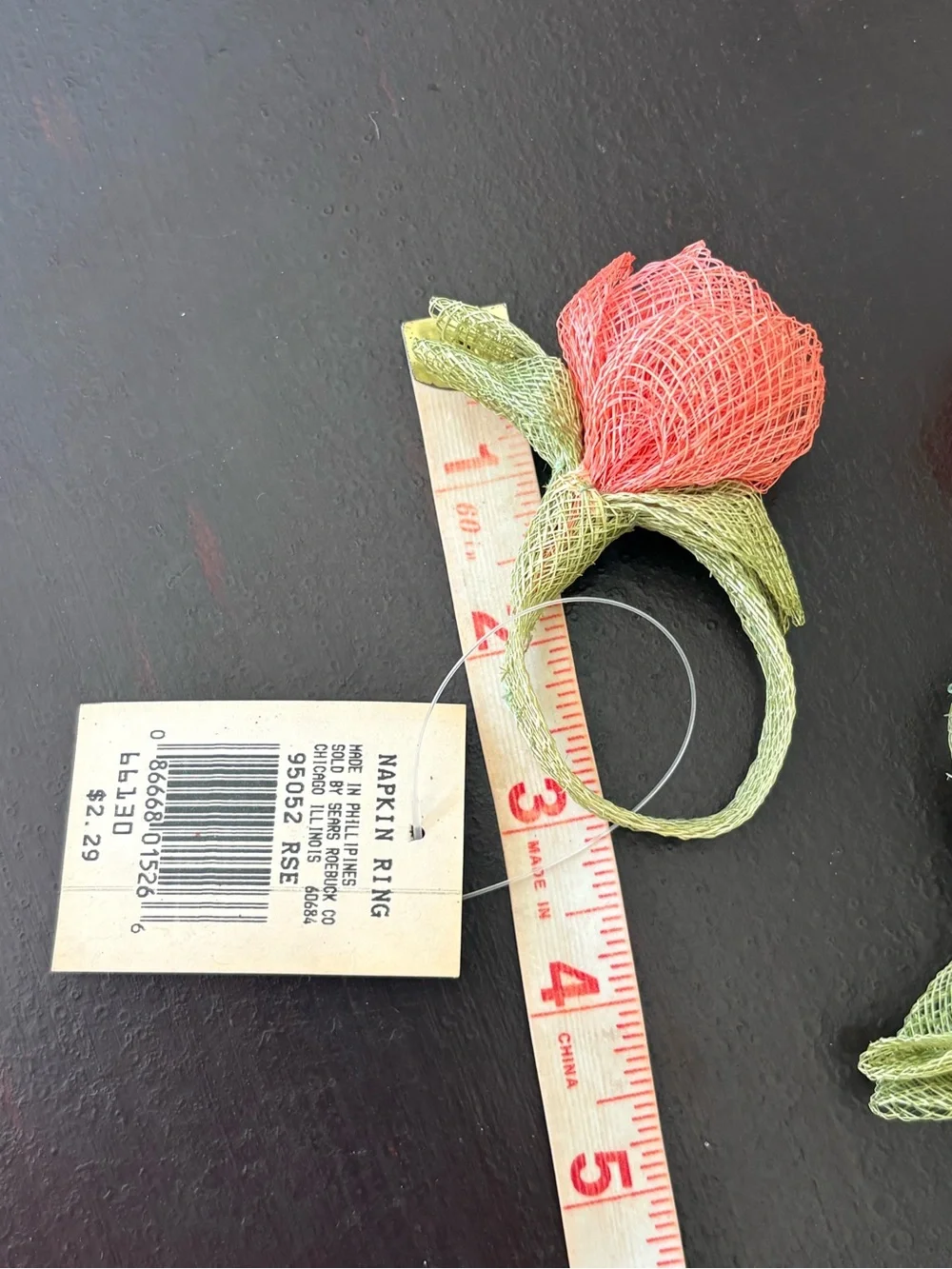 Sears, Roebuck & Co Vintage Floral Rose Napkin Rings set of 8